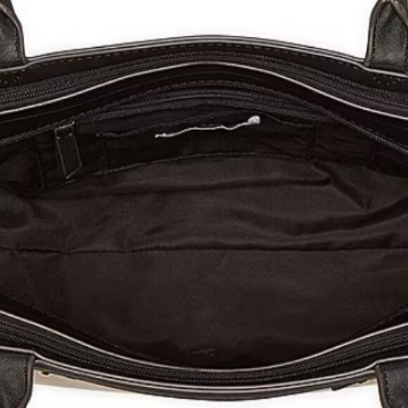 Liz Claiborne Tuxedo Tote Bag Purse Cream with Black Trim-Beautiful! - Picture 6 of 6